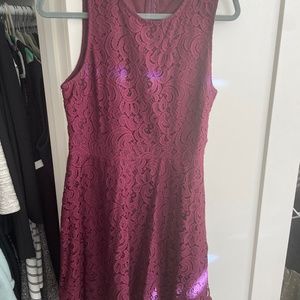 Brixon Ivy Maroon Lace Dress